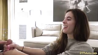 Fit slut Abbie Maley gets her ass pounded hard in a rough home session