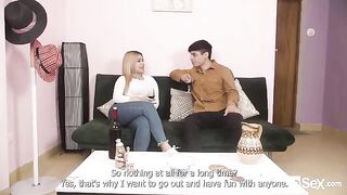 Blonde Latina Blanca gets her big tits covered with cum in an intense scene