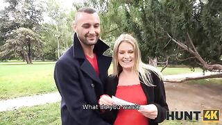 A stranger pays the pregnant beauty to get intimate right in front of her husband