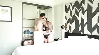A cheating BBW wife gets fucked by a hotel guest in a daring act
