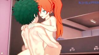 Izuku Midoriya fucked deep in the locker room by a mysterious girl