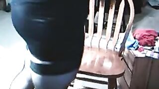 The guy got excited while dressing up in women's clothes, he couldn't resist