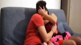 A couple has sex right on the couch, capturing every moment