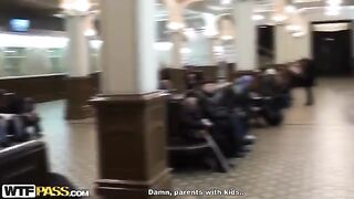 Pikaper fucked pretty Russian girl in the toilet