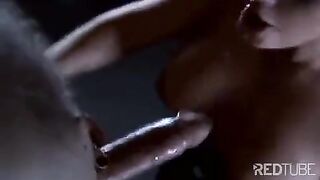 The slave has to lick the pussy of the lady