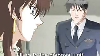 A captivating anime girl with striking eyes performs an exquisite blowjob in this scene