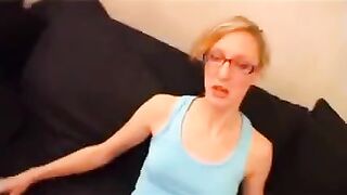Sex with a young and thin French woman is always a pleasure on the couch