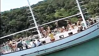 A lot of girls are ready to have sex on a yacht