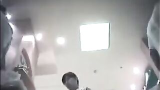 The hidden camera at the checkout shoots girls under their skirts