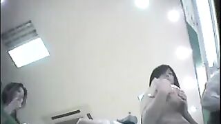 The hidden camera at the checkout shoots girls under their skirts