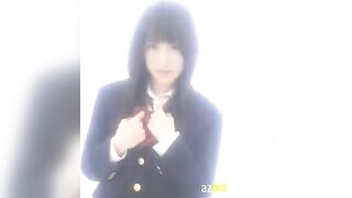 Hot Asian teen masturbates in her school uniform, driving everyone wild