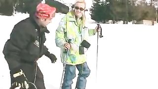 In the yard is winter, and it is chewing - hot anal action