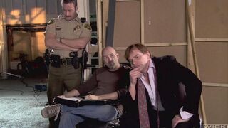 The boss fucks his secretary on the table in his office