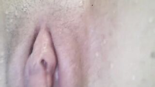 A hot woman has sex and a close-up of her pussy under water