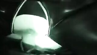 A husband and wife have fun while wearing latex costumes