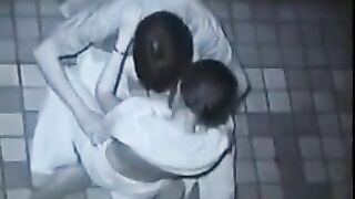 The guy lowered his pants and began to fuck her ass