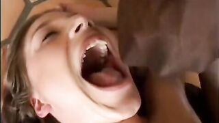 A girl accepts the cum of all her lovers on her face