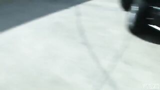 Blonde in stockings is getting fucked on the parking lot by a stranger