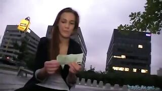 A cute beauty got fucked right on the street, captured in a thrilling POV scene