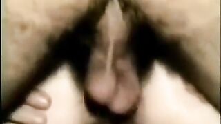 My friend pushed his cock into my hole