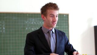 The teacher gave a lesson to the student in intimate skills