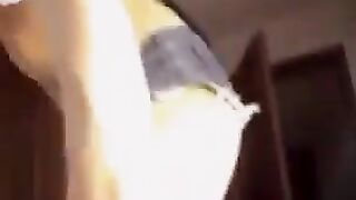 The beautiful Russian girl has big natural tits and she loves to play with them