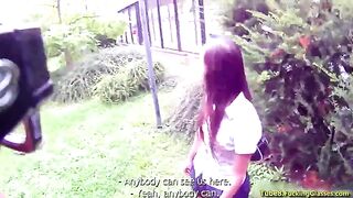 A stranger pulled his dick in the bushes and began to suck it