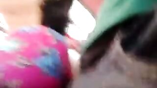A guy rubs his dick on the riser about girls on the bus
