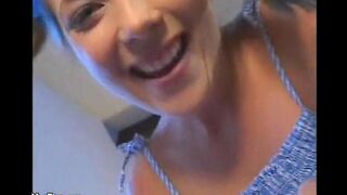 Midget man fucked the babysitter with small natural tits