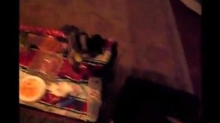 A drunk girl in the trash can made a blowjob, her friend filmed it