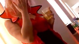 Halloween student party with a group sex theme
