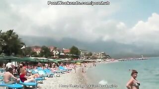 Threesome sex with an Italian beauty in a rough FMM fuck