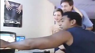 The actress was fucked by listening to the voices of two men
