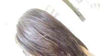 First-person sex with a pretty young brunette with natural tits