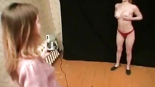 Games and lesbian sex with two Russian beauties
