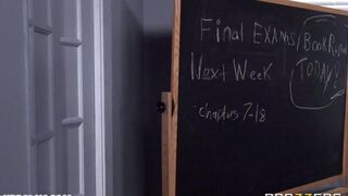 A cute baby is fucking with his teacher in the classroom
