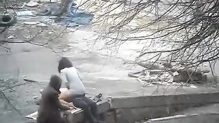 The guy has been fucking on the camera in public place