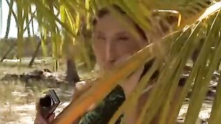 The couple has sunk deeply in sand on the beach and fucked