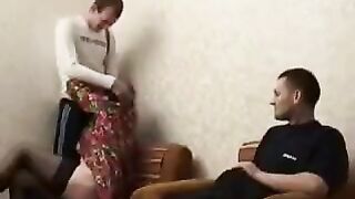 A son and his friend fucked a drunk MILF mother