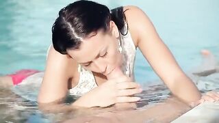 Super cute Russian girl has sex in the swimming pool