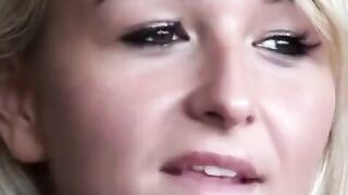 Blonde fucks in her ass and licks the guy’s cock