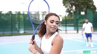 The girl has sex with her coach after practice