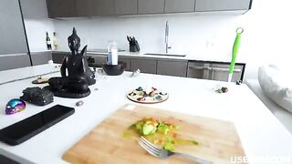 A freeuse mother-in-law makes a blowjob from the first person