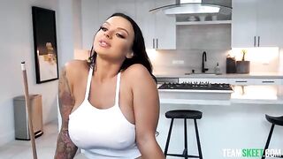 Shooting balls for big boob photoshoot