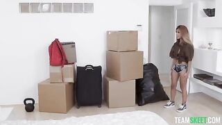An Exxxtra Small woman is moving with intense energy