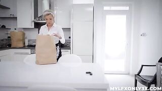 The girl is getting a little excited with her friends