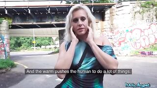 Blonde MILF is getting fucked right on the city streets