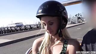 A hot blonde is having a wild day in this steamy scene