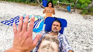 Labor Day became not so boring for two latinas on the beach