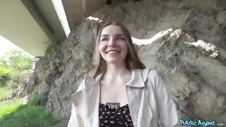 A shy girl agreed to have sex with me for money outdoors